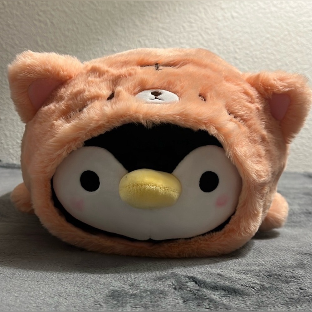 Takashoji Penguin in Orange Cat Kigurumi
